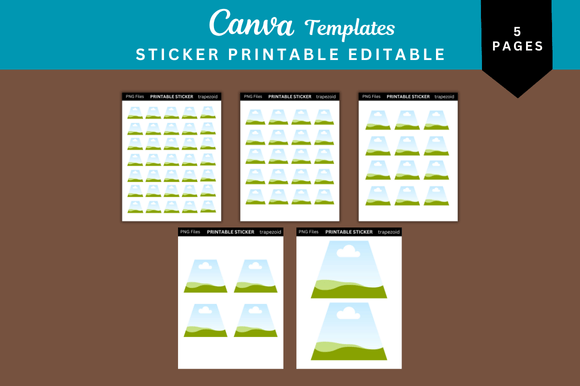 5 Trapezoid Sticker Printable Templates for Modern Design