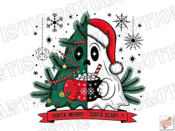 Christmas Ghost PNG: Playful Clipart for Festive Designs