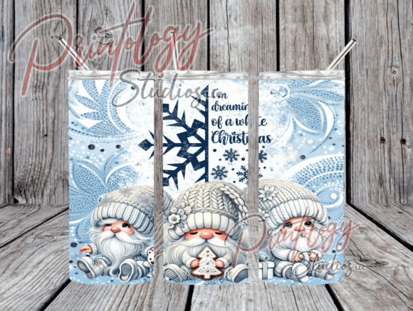 Christmas Gnome 20oz Tumbler Wrap: Festive Design for Commercial Creators