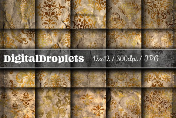 Elegant Vintage Damask Scrapbook Vol. 2 for Design Projects