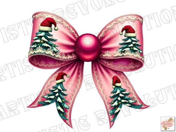 Enchant Your Designs: The Pink Christmas Tree Bow