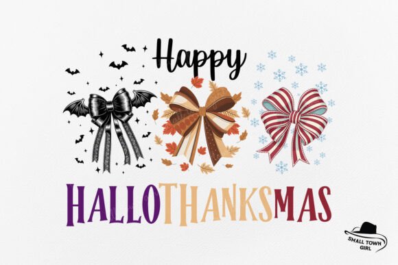 Happy Hallothanksmas Coquette Bow Png: A Designer's Asset