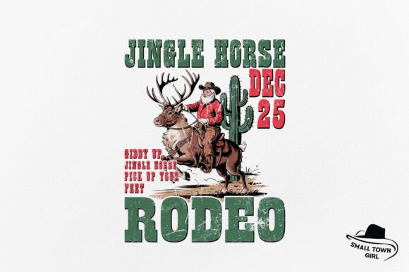 Jingle Horse Rodeo Western Santa Cowboy: A Festive Design Asset