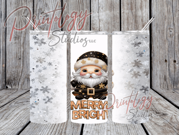 Merry & Bright Gnome 20oz Tumbler Wrap: Vibrant Design for Modern Projects