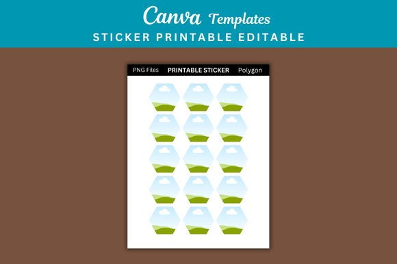 Polygon Sticker Printable Templates for Modern Design