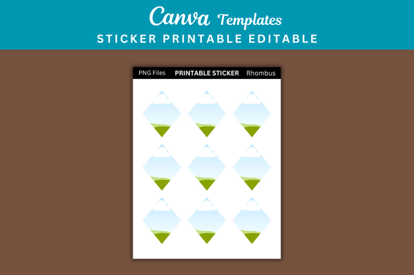 Rhombus Sticker Printable Templates