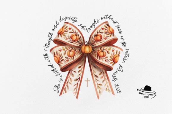 She is Clothed with Strength Fall Bow: A Design Asset
