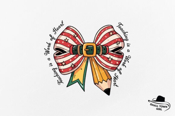 Teacher Pencil Coquette Christmas Bow: A Festive Design Asset