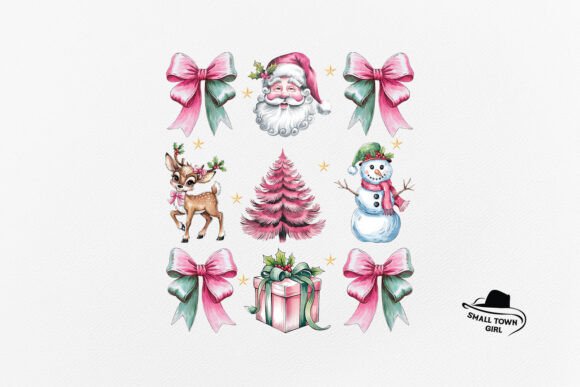 Vintage Pink Christmas Coquette Bow Png: A Design Asset